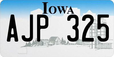 IA license plate AJP325