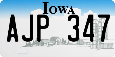 IA license plate AJP347