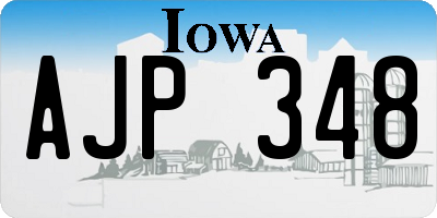 IA license plate AJP348