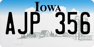 IA license plate AJP356