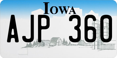 IA license plate AJP360