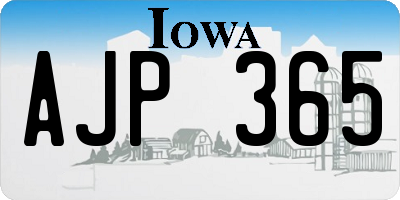 IA license plate AJP365