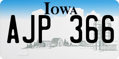 IA license plate AJP366