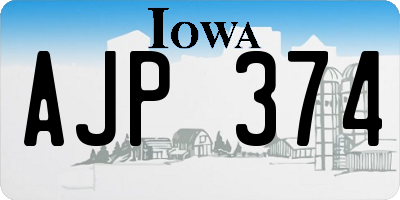 IA license plate AJP374