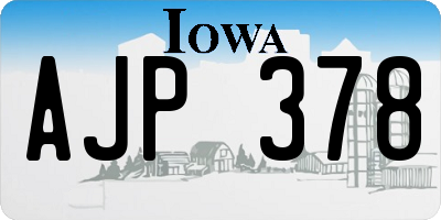 IA license plate AJP378