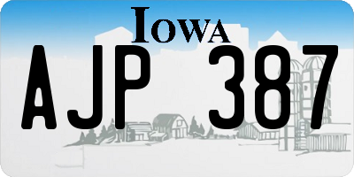 IA license plate AJP387