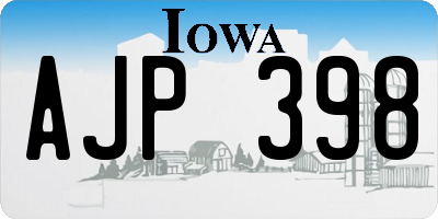 IA license plate AJP398