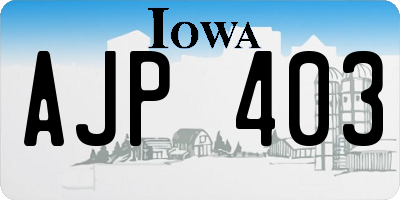 IA license plate AJP403