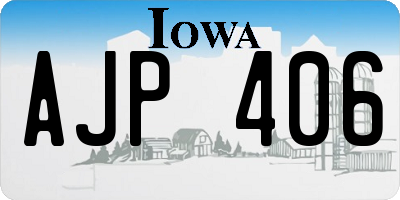 IA license plate AJP406