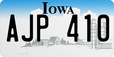 IA license plate AJP410