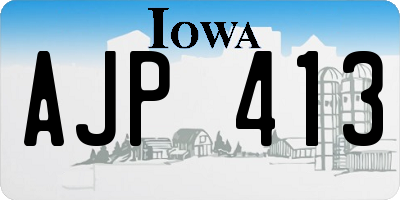 IA license plate AJP413