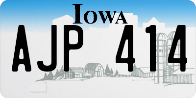 IA license plate AJP414