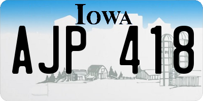 IA license plate AJP418