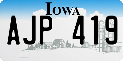 IA license plate AJP419