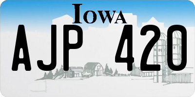 IA license plate AJP420