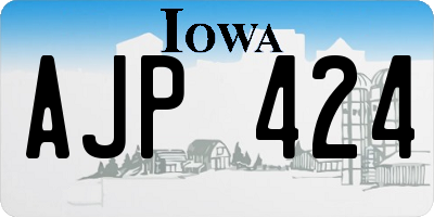 IA license plate AJP424