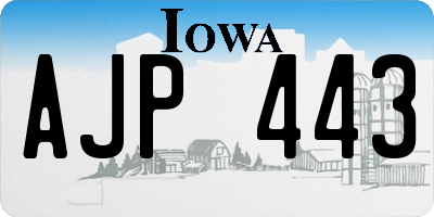 IA license plate AJP443