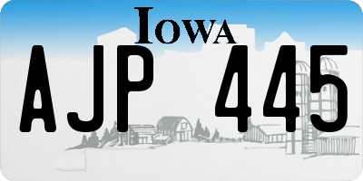 IA license plate AJP445