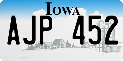 IA license plate AJP452