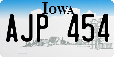 IA license plate AJP454