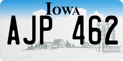 IA license plate AJP462