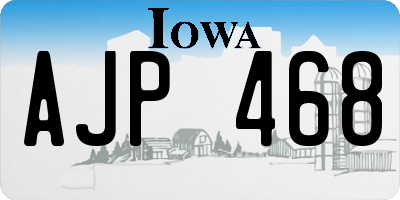 IA license plate AJP468