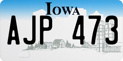 IA license plate AJP473