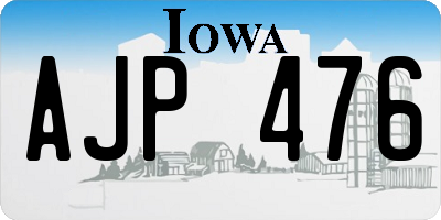 IA license plate AJP476