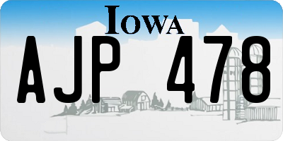 IA license plate AJP478
