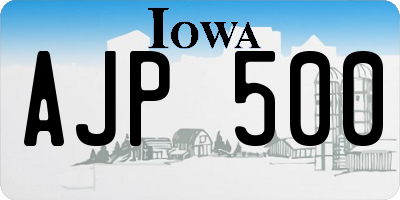 IA license plate AJP500