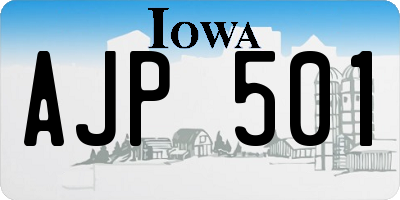 IA license plate AJP501