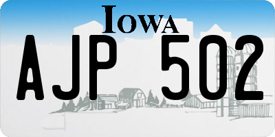 IA license plate AJP502