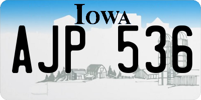 IA license plate AJP536