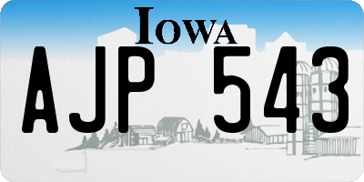 IA license plate AJP543