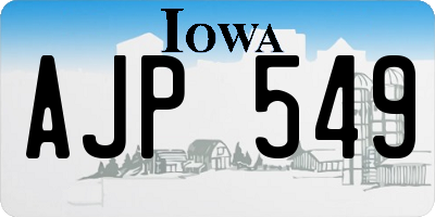 IA license plate AJP549