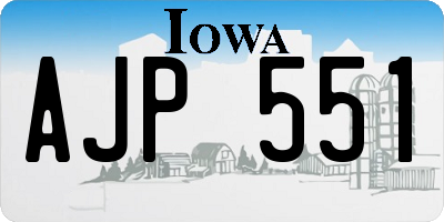 IA license plate AJP551