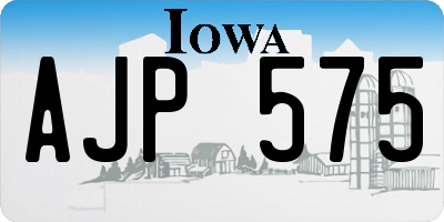 IA license plate AJP575