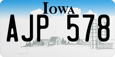 IA license plate AJP578