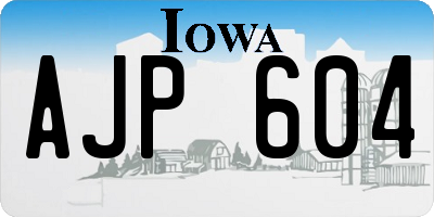 IA license plate AJP604