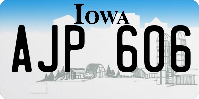 IA license plate AJP606