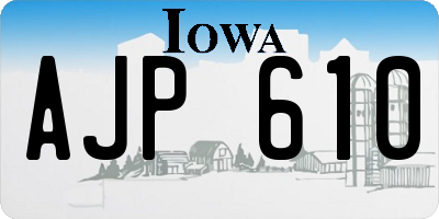 IA license plate AJP610