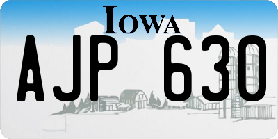 IA license plate AJP630
