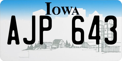 IA license plate AJP643