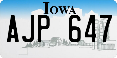 IA license plate AJP647