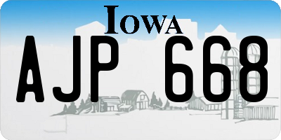 IA license plate AJP668
