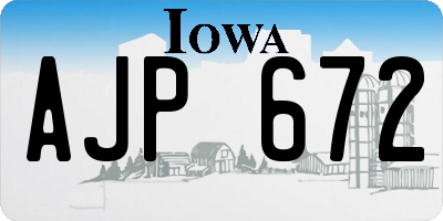 IA license plate AJP672
