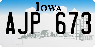 IA license plate AJP673
