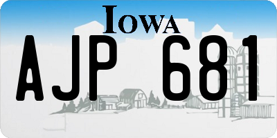 IA license plate AJP681