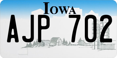 IA license plate AJP702