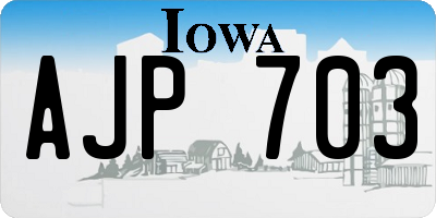 IA license plate AJP703
